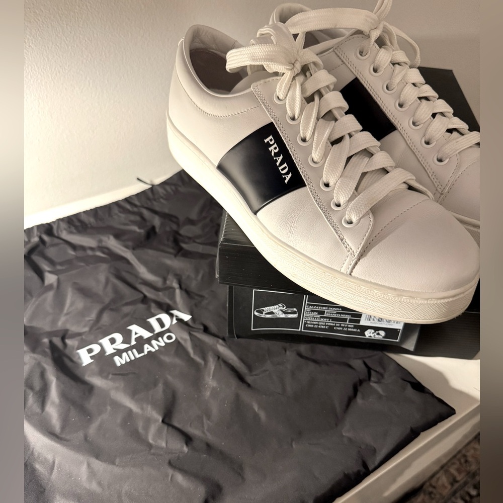 PRADA Calzature Donna Leather Sneakers AUTHENTIC